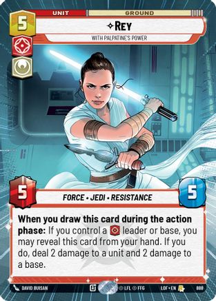 Rey - With Palpatine's Power (Hyperspace Foil) (888) [Legends of the Force] Foil