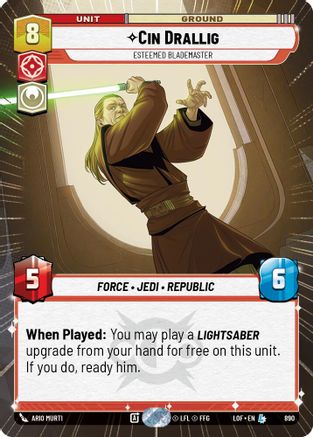 Cin Drallig - Esteemed Blademaster (Hyperspace Foil) (890) [Legends of the Force] Foil