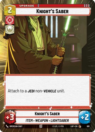 Knight's Saber (Hyperspace Foil) (891) [Legends of the Force] Foil