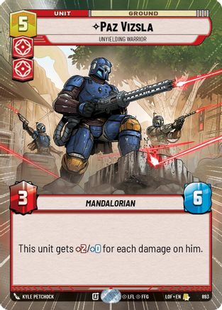 Paz Vizsla - Unyielding Warrior (Hyperspace Foil) (893) [Legends of the Force] Foil