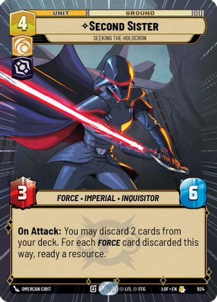 Second Sister - Seeking the Holocron (Hyperspace Foil) (924) [Legends of the Force] Foil