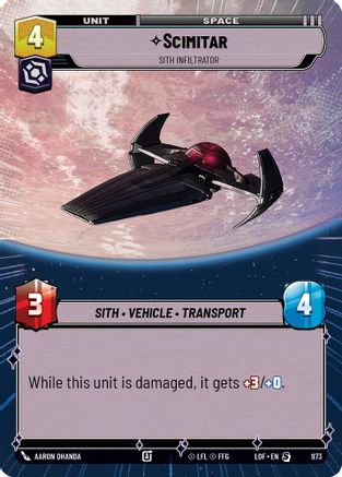 Scimitar - Sith Infiltrator (Hyperspace Foil) (973) [Legends of the Force] Foil