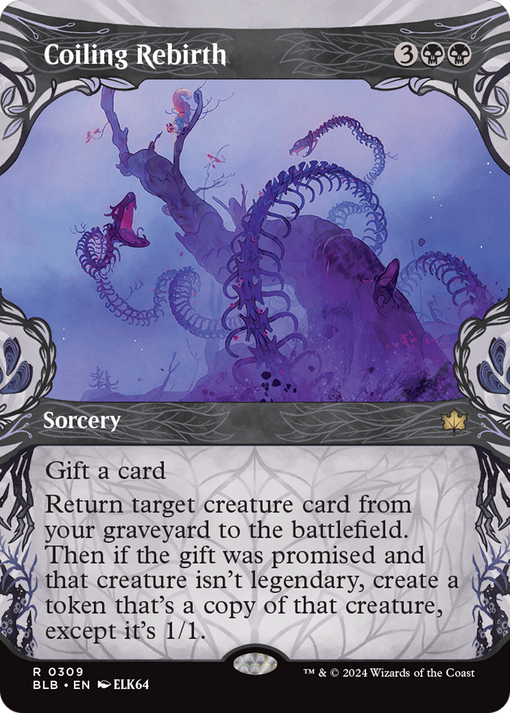 Coiling Rebirth (BLB-309) [Bloomburrow]: (Showcase) (Borderless) Foil