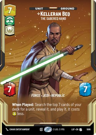 Kelleran Beq - The Sabered Hand (Prestige Foil) (1086) [Legends of the Force] Foil