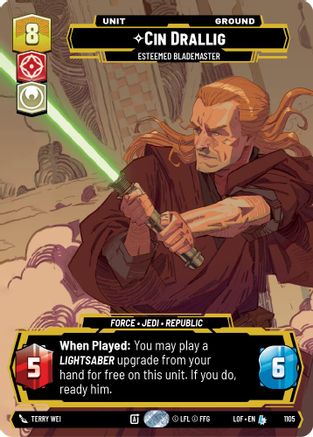 Cin Drallig - Esteemed Blademaster (Prestige Foil) (1105) [Legends of the Force] Foil