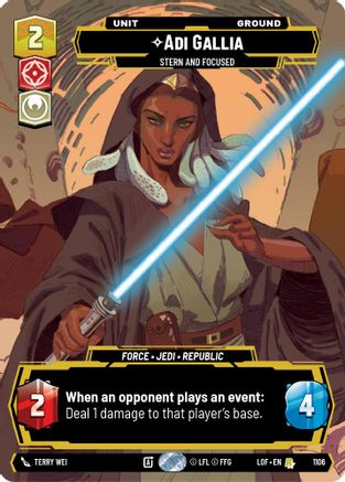 Adi Gallia - Stern and Focused (Prestige Foil) (1106) [Legends of the Force] Foil