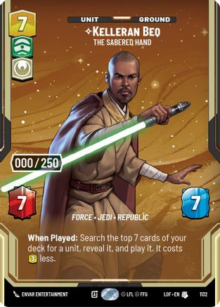 Kelleran Beq - The Sabered Hand (Serialized) (1132) [Legends of the Force] Foil