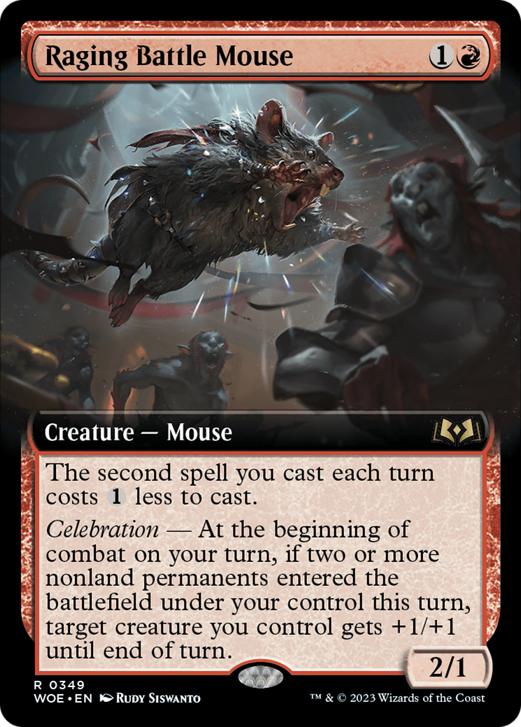Raging Battle Mouse (WOE-349) [Wilds of Eldraine]: (Extended Art)
