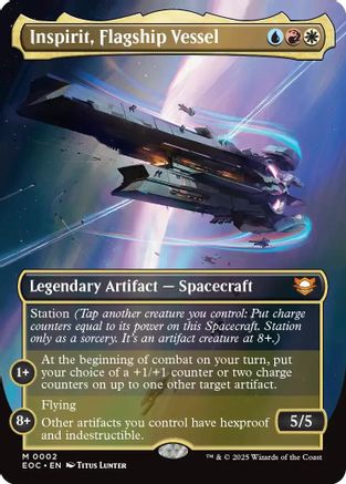 Inspirit, Flagship Vessel (Borderless) (EOC-002) [Commander: Edge of Eternities] Foil