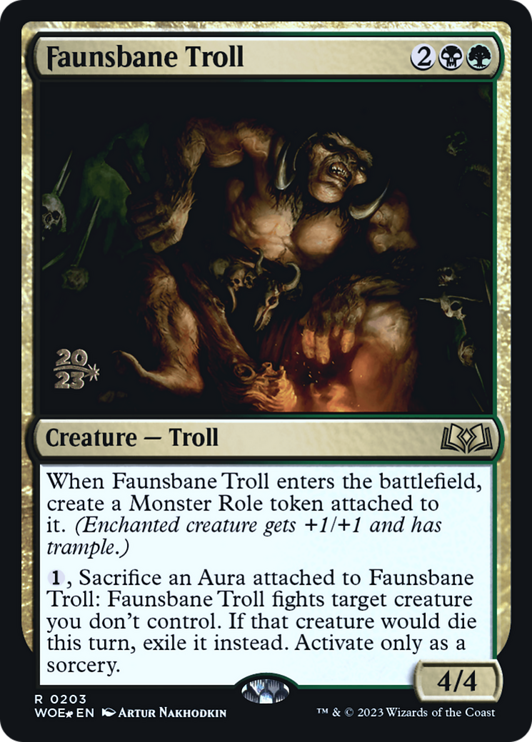 Faunsbane Troll (PRE-203S) [Wilds of Eldraine Promos] Foil