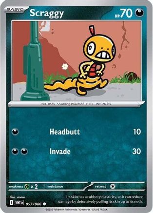 Scraggy 57 - [SV White Flare] Reverse Holofoil
