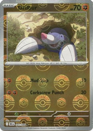 Drilbur (Poke Ball Pattern) 45 - [SV Black Bolt] Holofoil