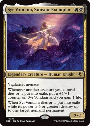 Syr Vondam, Sunstar Exemplar (EOE-231) [Edge of Eternities] Foil