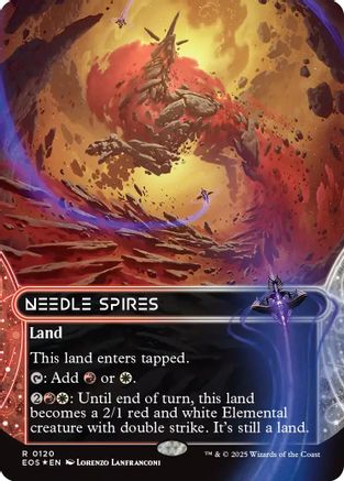 Needle Spires (0120) (Borderless) (Galaxy Foil) (EOS-120) [Edge of Eternities: Stellar Sights] Foil
