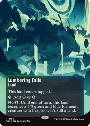 Lumbering Falls (0159) (Borderless) (Galaxy Foil) (EOS-159) [Edge of Eternities: Stellar Sights] Foil