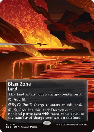 Blast Zone (0047) (Borderless) (EOS-047) [Edge of Eternities: Stellar Sights] Foil
