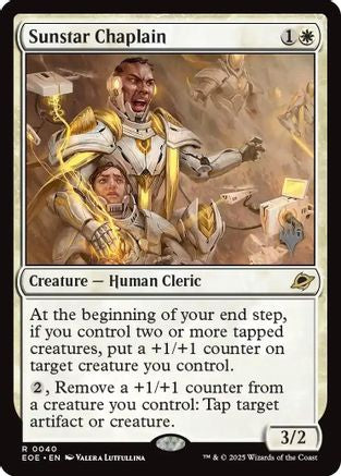 Sunstar Chaplain (PPEOE-040) [Promo Pack: Edge of Eternities] Foil