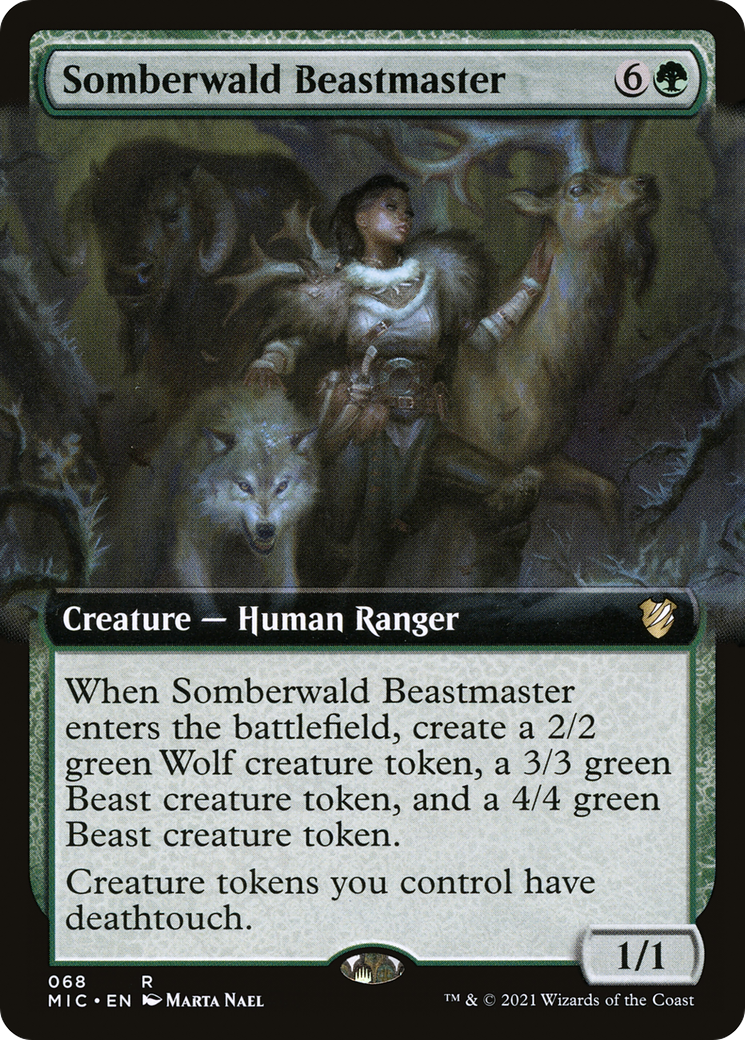 Somberwald Beastmaster (Extended Art) (MIC-068) [Midnight Hunt Commander]