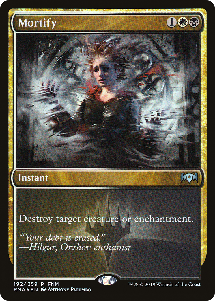Mortify (FNM-192) [Ravnica Allegiance Promos] Foil
