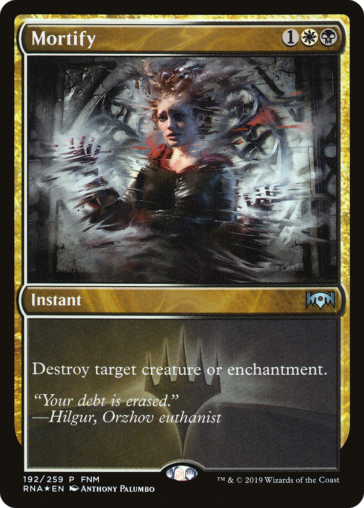 Mortify (FNM-192) [Ravnica Allegiance Promos] Foil