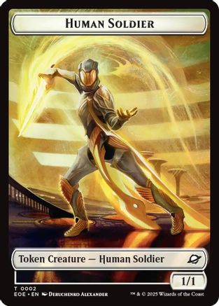 Human Soldier // Lander (0007) Doubled-Sided Token (EOE-2 // 7) [Edge of Eternities]