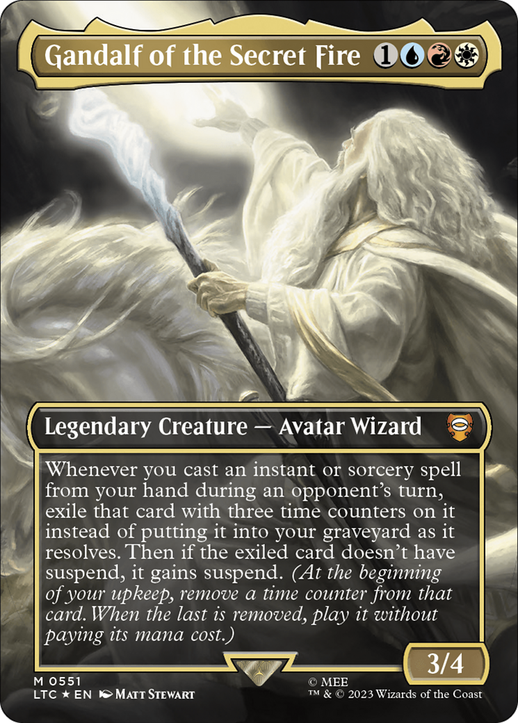 Gandalf of the Secret Fire (Borderless) (Surge Foil) (LTC-551) [Tales of Middle-earth Commander] (Borderless) Foil