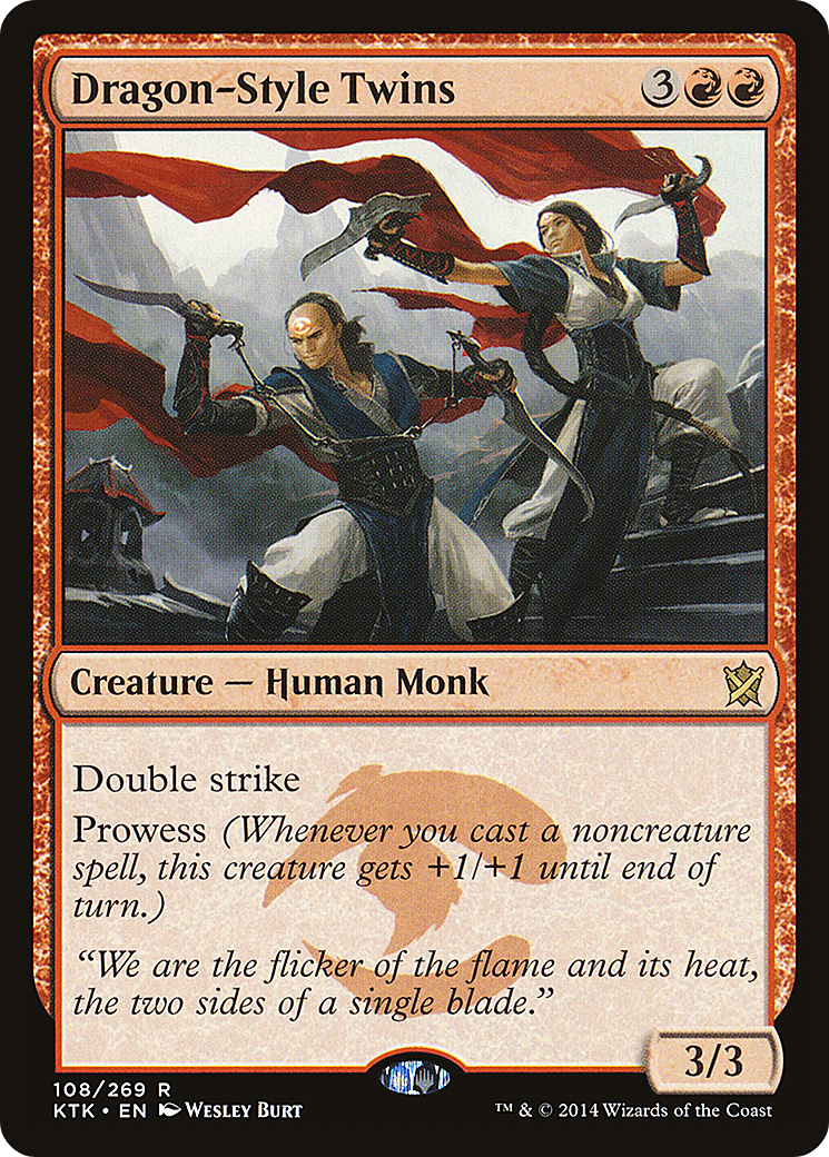 Dragon-Style Twins (KTK-108) [Khans of Tarkir] Foil