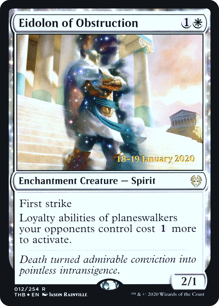 Eidolon of Obstruction (PRE-12S) [Theros Beyond Death Promos]: (enchantment) Foil