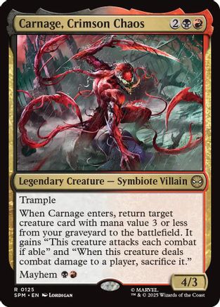 Carnage, Crimson Chaos (SPM-125) [Marvel's Spider-Man] Foil