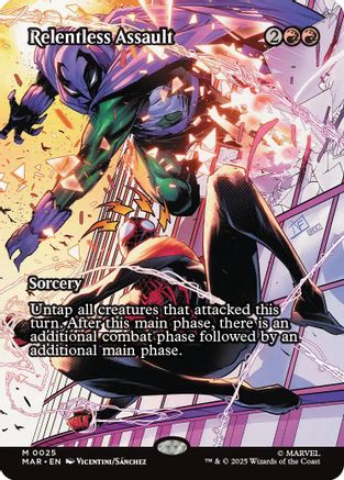 Relentless Assault (Borderless) (MAR-025) [Marvel Eternal-Legal] Foil