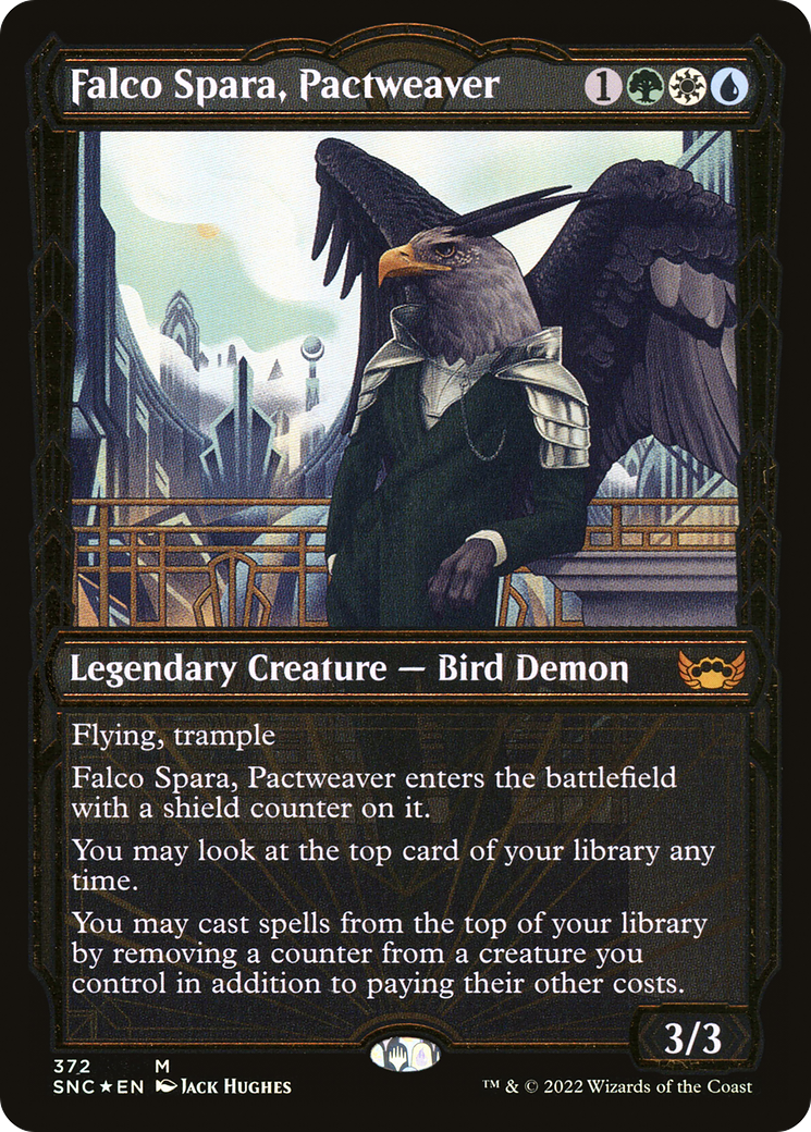 Falco Spara, Pactweaver (Gilded Foil) (SNC-372) (Showcase) [Streets of New Capenna] Foil