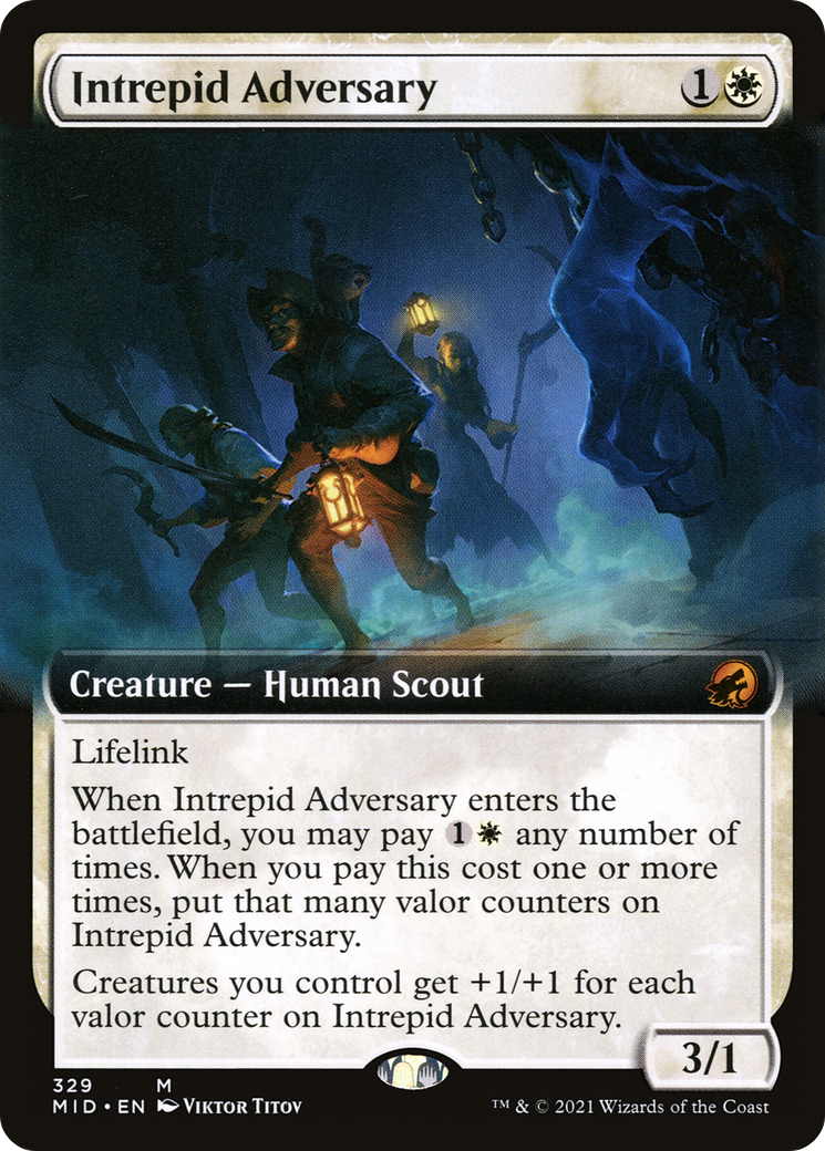 Intrepid Adversary (MID-329) [Innistrad: Midnight Hunt]: (Extended Art) Foil