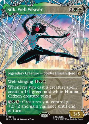 Silk, Web Weaver (Borderless) (SPM-215) [Marvel's Spider-Man] Foil