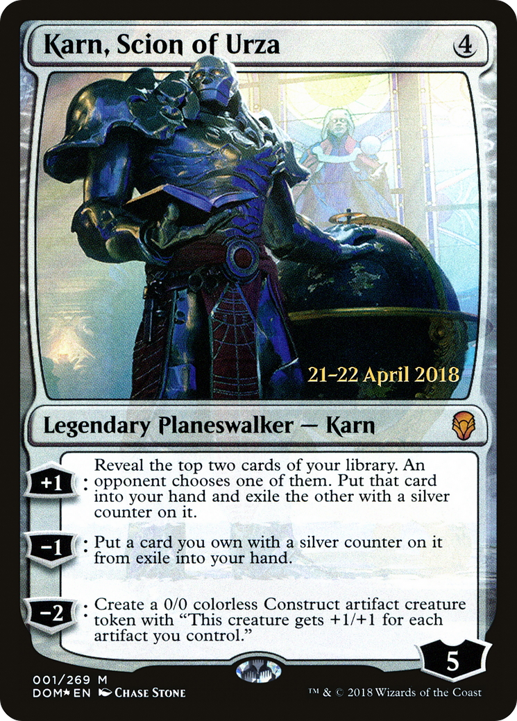 Karn, Scion of Urza (PRE-01S) [Dominaria Promos] Foil