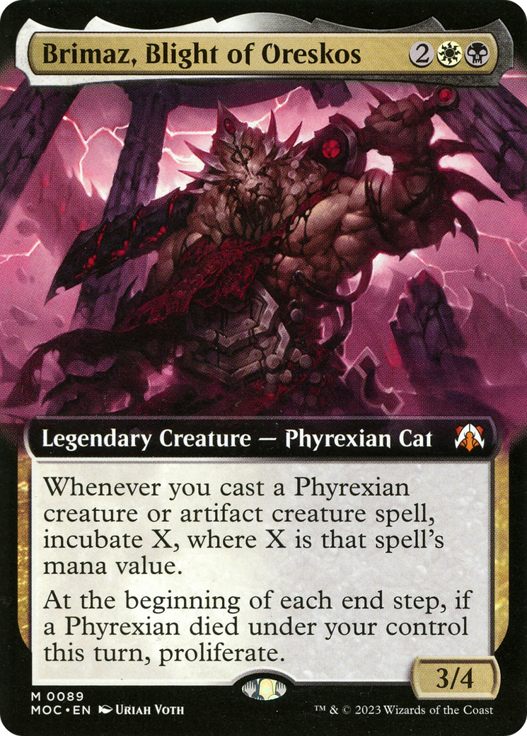 Brimaz, Blight of Oreskos (MOC-089) [March of the Machine Commander]: (Extended Art)