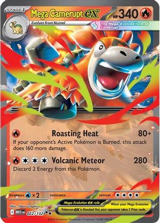 Mega Camerupt ex - 022/132 22 - [ME01 Mega Evolution] Holofoil