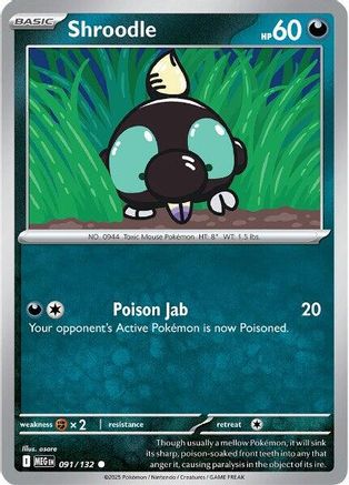 Shroodle - 091/132 91 - [ME01 Mega Evolution] Reverse Holofoil