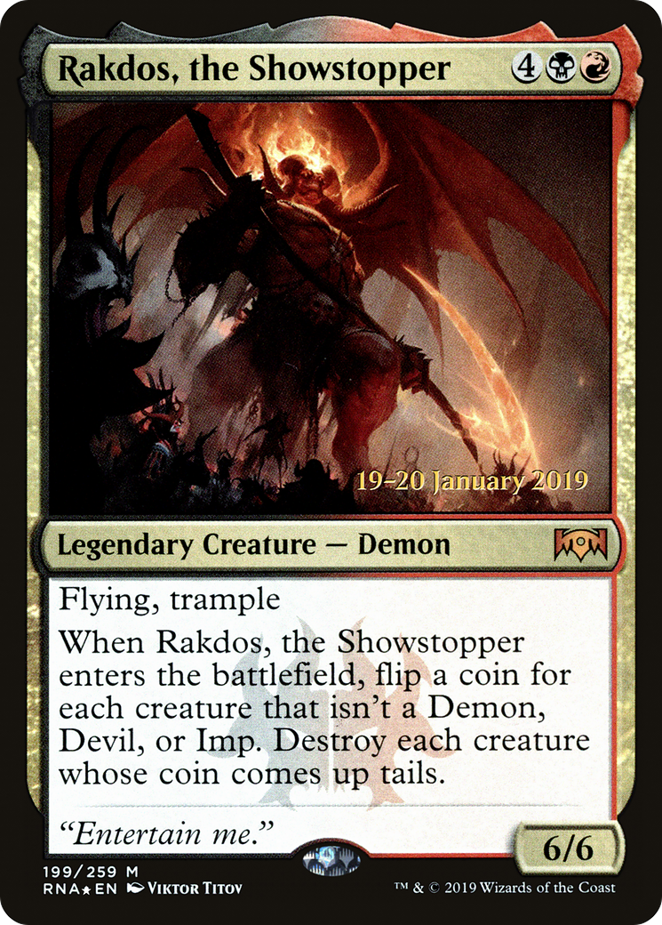 Rakdos, the Showstopper (PRE-199S) [Ravnica Allegiance Promos] Foil