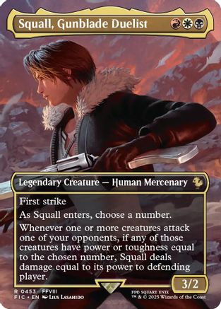 Squall, Gunblade Duelist (Borderless) (FIC-453) [Commander: FINAL FANTASY] Foil