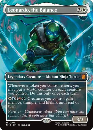 Leonardo, the Balance (Borderless) (TMC-001) [Commander: Teenage Mutant Ninja Turtles]