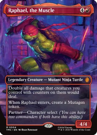 Raphael, the Muscle (Borderless) (TMT-004) [Teenage Mutant Ninja Turtles] Foil