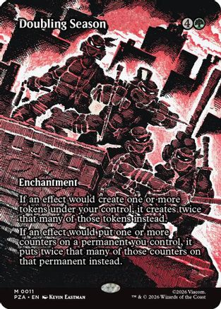 Doubling Season (Borderless) (PZA-011) [Teenage Mutant Ninja Turtles Eternal-Legal] Foil