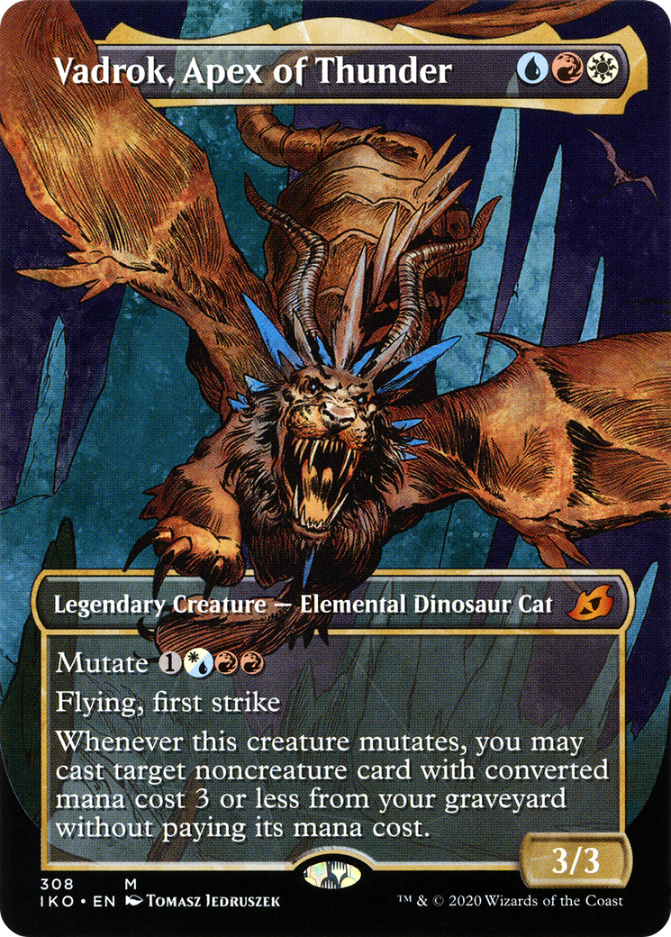 Vadrok, Apex of Thunder (IKO-308) [Ikoria: Lair of Behemoths]: (Showcase) (Borderless) Foil