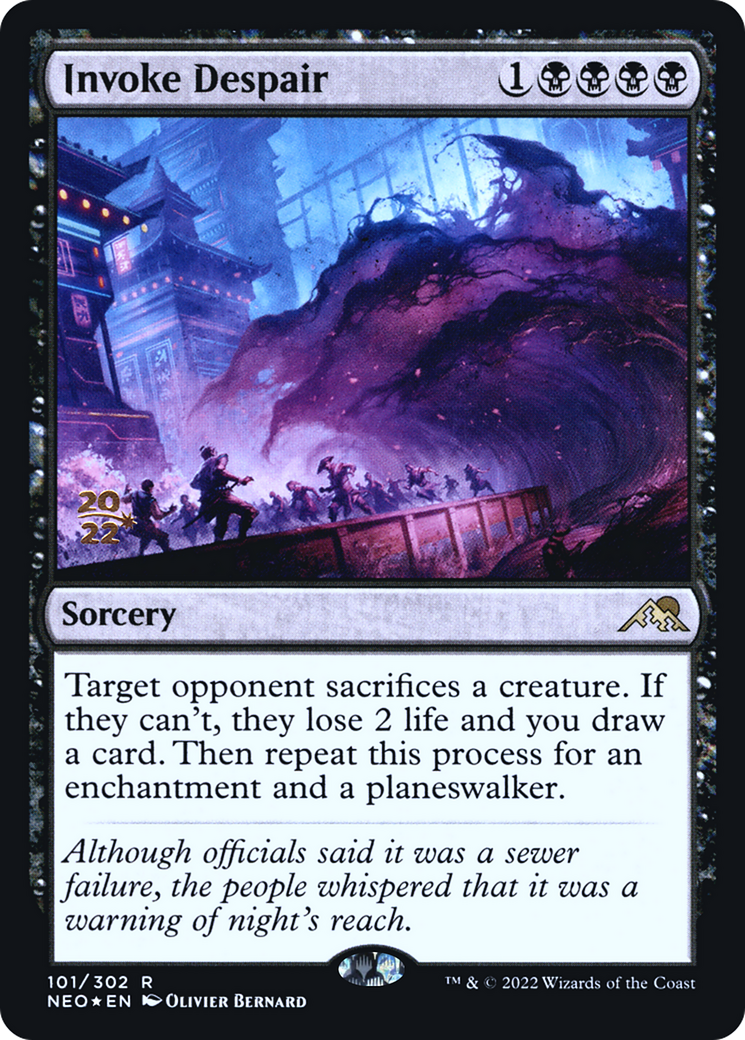 Invoke Despair (PRE-101) [Kamigawa: Neon Dynasty Promos] Foil