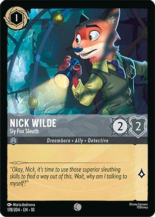 Nick Wilde - Sly Fox Sleuth (178/204) - Whispers in the Well Cold Foil