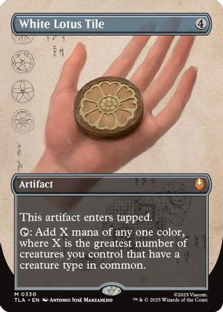 White Lotus Tile (Borderless) (TLA-330) [Avatar: The Last Airbender] Foil