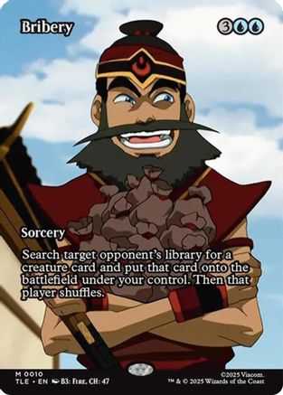 Bribery (Borderless) (TLE-010) [Avatar: The Last Airbender: Eternal-Legal] Foil
