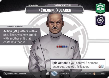 Colonel Yularen - This is Why We Plan (Showcase) (1026) [Secrets of Power] Foil
