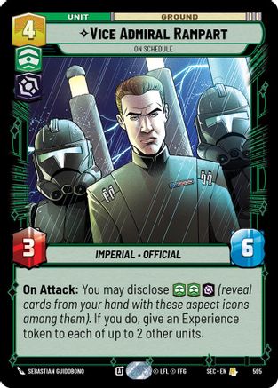 Vice Admiral Rampart - On Schedule (Foil) (595) [Secrets of Power] Foil