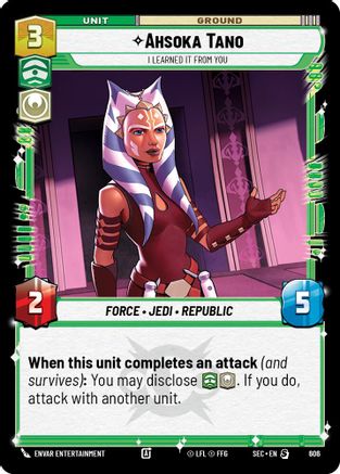Ahsoka Tano - I Learned It from You (Foil) (606) [Secrets of Power] Foil